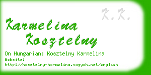 karmelina kosztelny business card